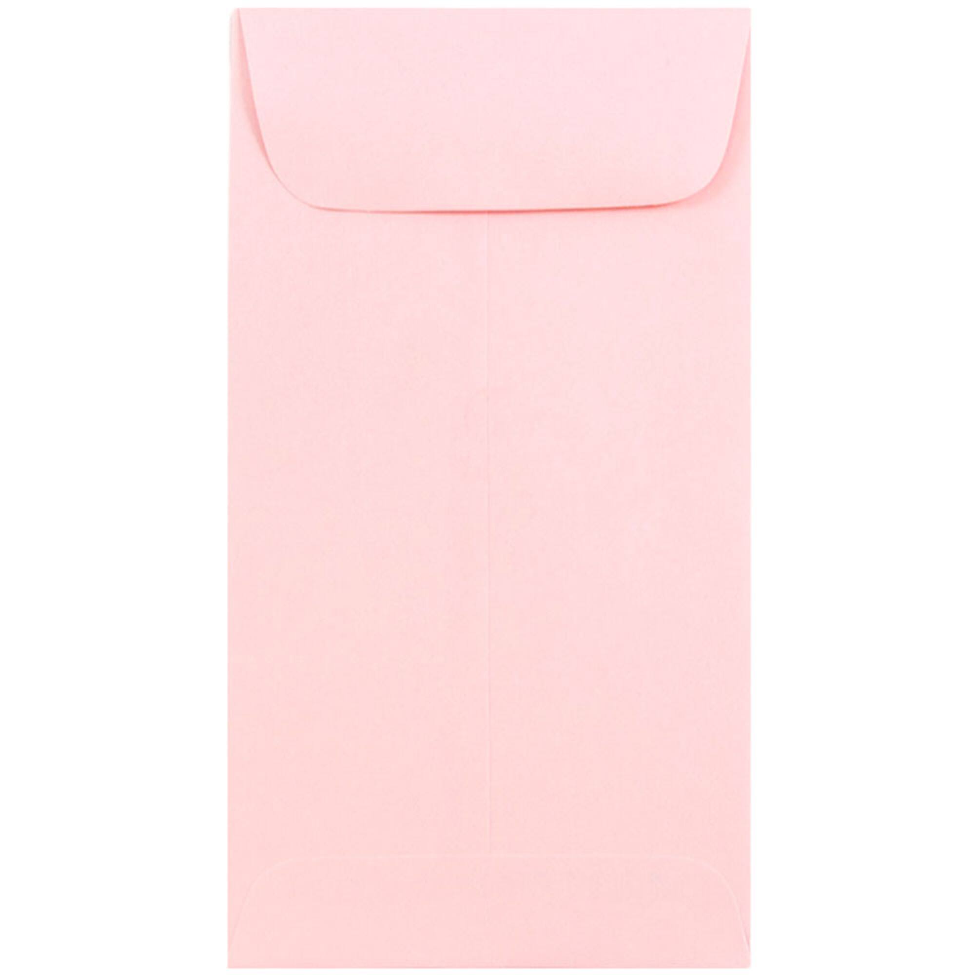 JAM Paper 3.5" x 6.5" Baby Pink Pastel Coin Business Envelopes, 50ct.